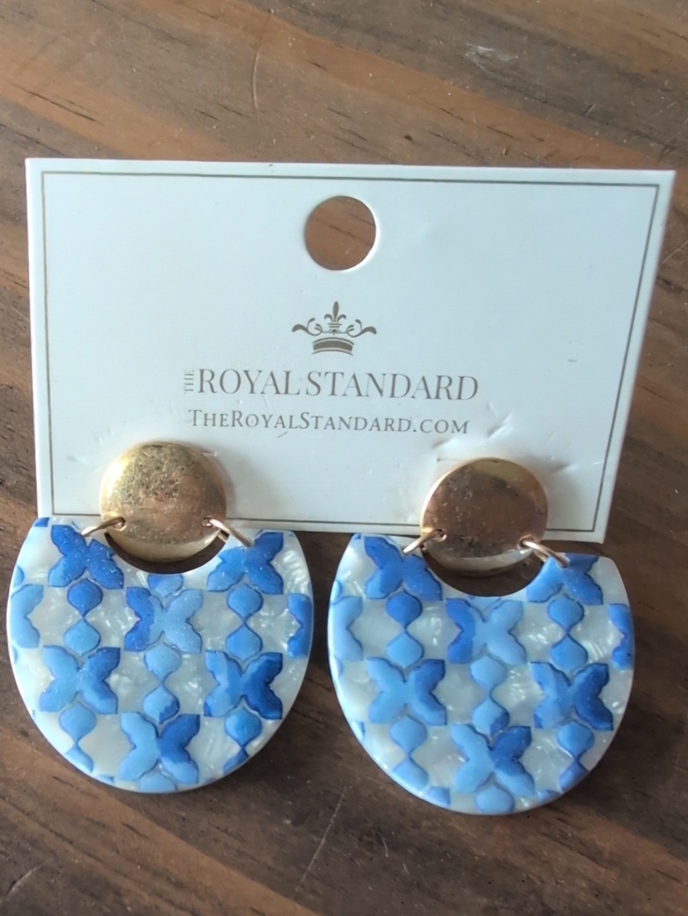 The Royal Standard Blue Mosaic Statement Earrings